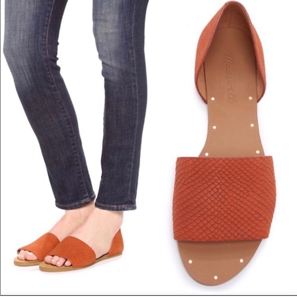 Madewell Thea D'Orsay Orange Red Sandals Size 10